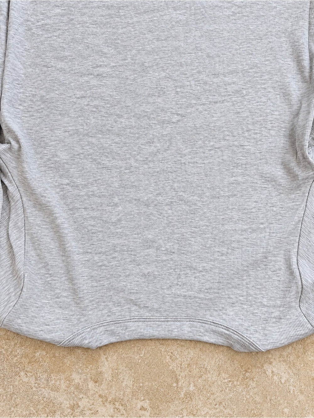 Vuori Pose Scoop Tee Long Sleeve White Heather Grey L NWT Ribbed - Picture 4 of 9